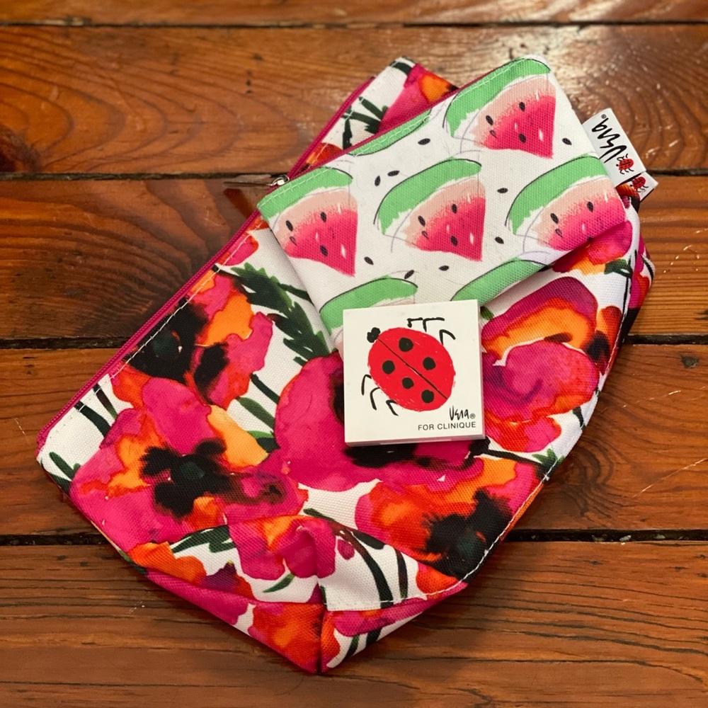 Clinique Vera Neumann Retro Set Cosmetic Bag & Make Up Trio